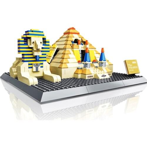 WANGE 4210 Architecture 3D Pyramid Building Blocks Sets City Bricks Classic Skyline Model Kids Gift Toys For Children