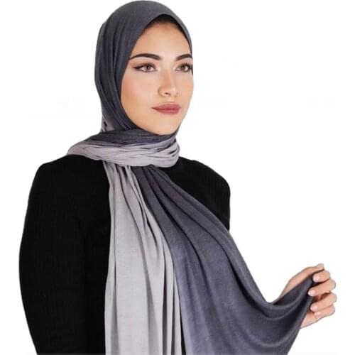 Best sale ombre cotton jersey scarf Gradient scarves shawl womens popular muslim hijab islamic turban wraps 10pcs/lot