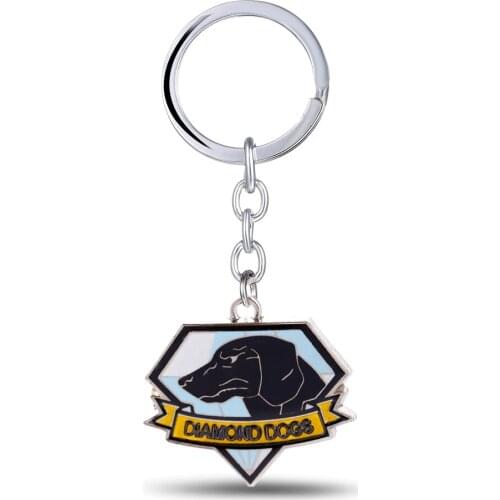 Mengtuyi Game Accessory Keychain Metal Gear Solid Iron Patches DiamondDogs ZanzibarLand Keychain Keyring Gift Chaveiro Geometric