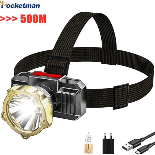35000LM High Power LED Headlamp USB Rechargeable Headlight Built-in Battery Head Lamp Waterproof Head Torch Head Light Camping