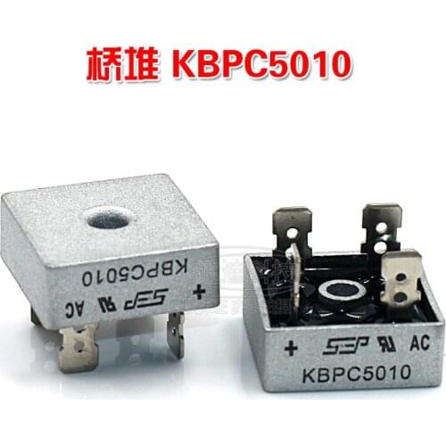 New KBPC5010 Square Full Bridge Single Phase Bridge Current 50A Voltage 1000V Rectifier