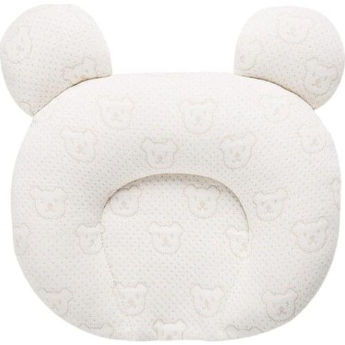 0-12M Flat Head Baby Pillow, Breathable Newborn Toddler Infant Pillow for Head Shaping, Ergonomic Natural Latex Toddler Pillow