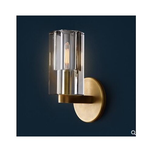 Post-modern luxury all-copper bedside bedroom wall lamp living room background wall villa mirror front decorative crystal wall l