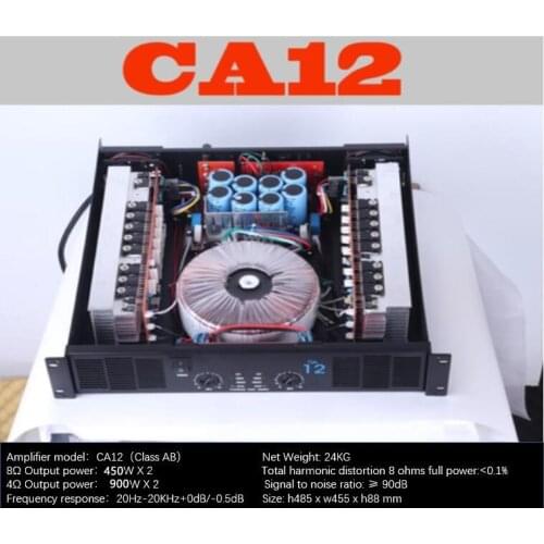 CA12 Professional Power Amplifier Pure Power Amplifier 2channels 2U KTV/Stage/Home Entertainment KTV 8ohm 450W*2/4ohm 900W*2