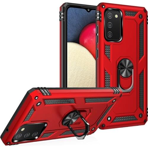 For Samsung Galaxy A02S Case Hard With Stand Ring Armor shockproof Hybrid protective Back Cover Case for samsung M02S A02S shell