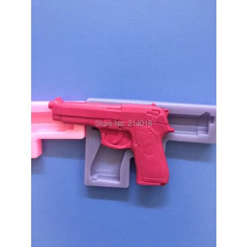 PRZY DIY Pistol Shape Cake Mold Silicone Mold Design Sugar Cake Mold Handmade Soap Mold Silica Gel Moulds Silicone Rubber