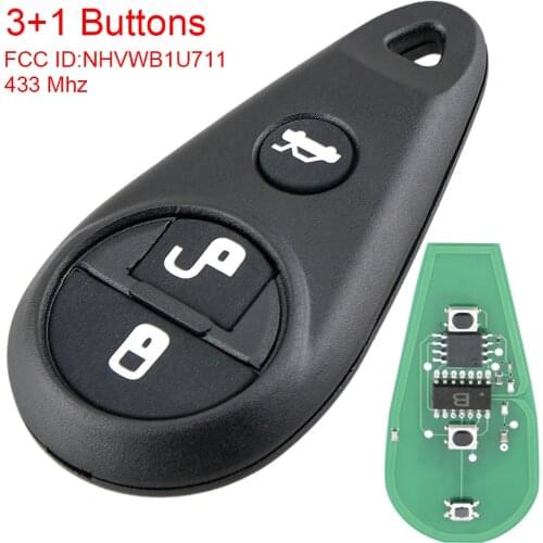 433MHz 3+1 Buttons Smart Car Remote Key NHVWB1U711 Automobile Key Replacement Fit for 2009 2010 Subaru Forester
