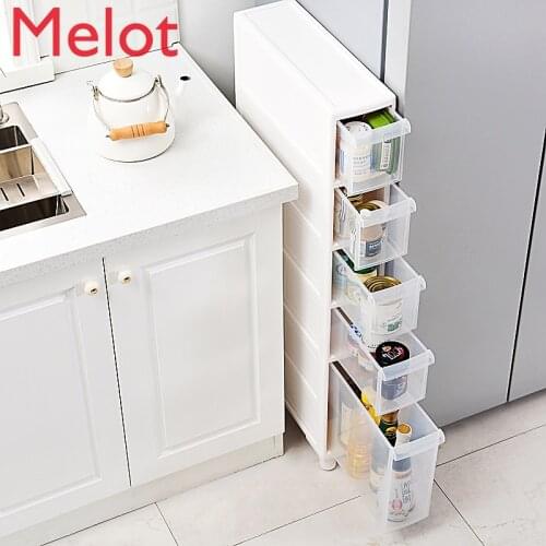 14cm Narrow Seam Storage Rack Plastic Toilet Rack Drawer Type lockers Bathroom Crevice Cabinet Kitchen Storage Shelf Organizer