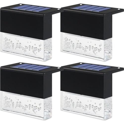 Solar Deck Lights Outdoor Waterproof LED Lights for Stairs Landscape Yard Pathway Fence Lamp Landscape Garden (4 Pcs)