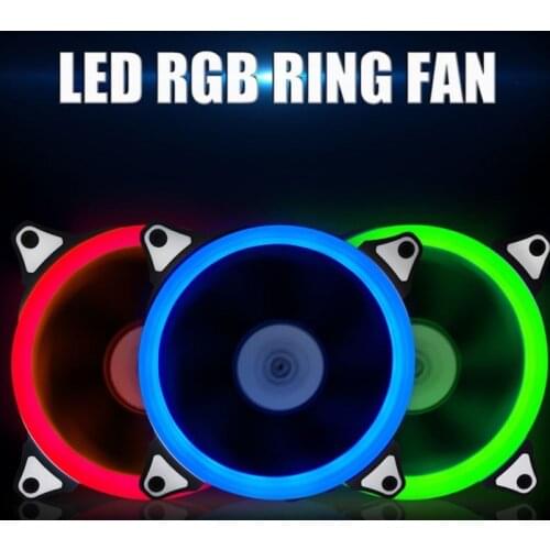 Computer 120mm LED Fan 120 MM Fan Ring Guide Light 4 Colors Blue Red Green White