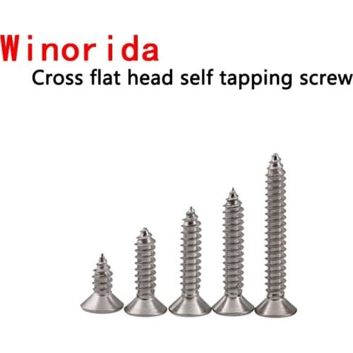 316 Stainless Steel Cross Countersunk Head Self Tapping Screw KA Flat Head Self-tapping Wood Screws M2 M2.2 M2.6 M3 20PCS