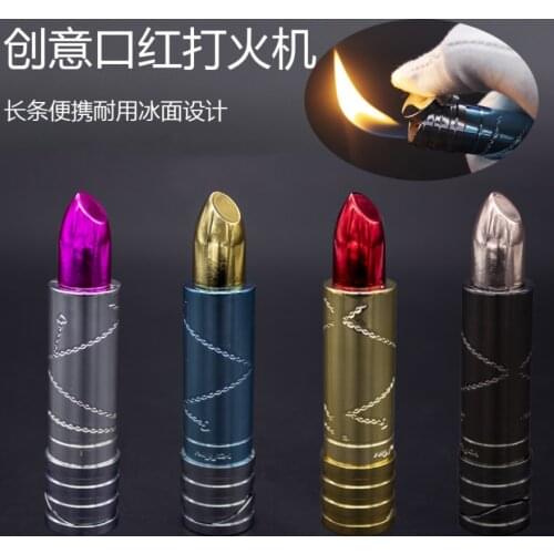 High-end mini Ms lipstick cigarette lighter Unusual portable butane Inflatable igniter woman smoking fashion gift gadget（no gas