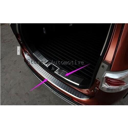 High Quality Black titanium Rear Trunk Bumper Protector Guard scuff Plate TRIM 2pcs for Mitsubishi Outlander 2013 2014 2015 2016