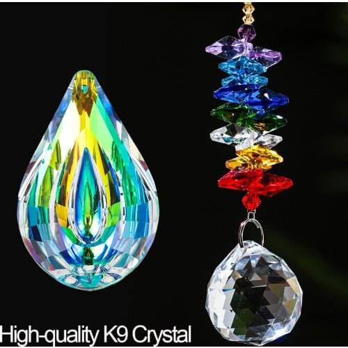1PC 30mm K9 Crystal Sunlight Rainbow Decor Lamp Ball Prism Clear Chandelier Hanging Lighting Pendant Accessories Home Ornament