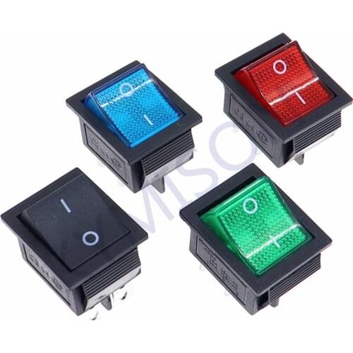 10PCS KCD4 Rocker Switch ON-OFF 2 Position 4 pin / 6 pin Electrical equipment With Light Power Switch 16A 250VAC/ 20A 125VAC