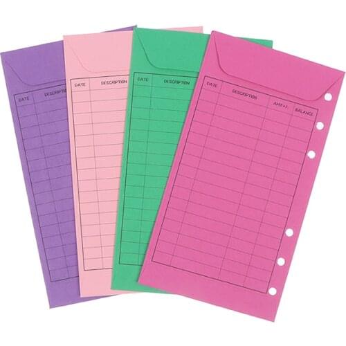 12 Pcs Budget Envelopes Cardstock Cash Envelope System For Money Saving, Assorted Colors, Vertical Layout & Holepunched