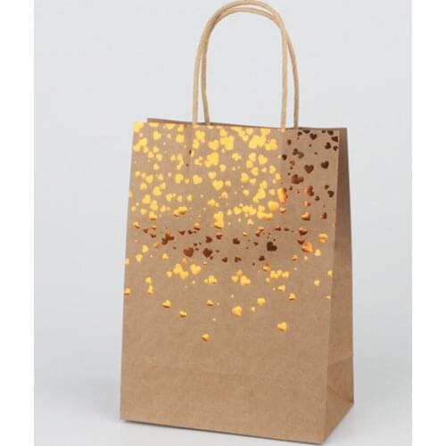 2pcs Kraft Paper Bags Gift Bags With Handle 15cm X8cm X21cm Hand-Held Cookie Packaging Bags Wedding Party Favor Boxes
