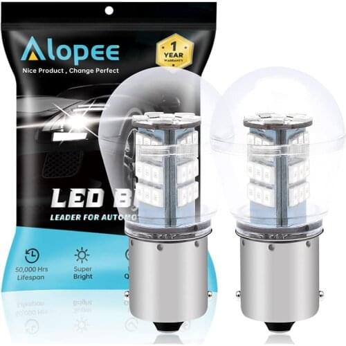 2-Pack 1156 BA15S 1141 1003 7506 1073 Extremely Bright Red 2835 33 SMD LED Light Bulbs for Car Tail Brake Light Lamps 9-30V-DC