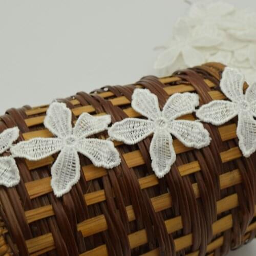 29 yards Embroidered Flower Motif Lace Fabric Venise Ribbon Applique Trim wide:5.5cm