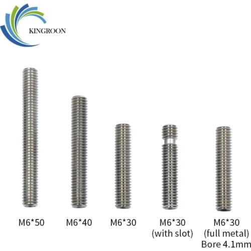 5pcs/lot MK8 MK9 Throat 1.75mm Filament PTFE Stainless Steel Throat M6 30mm Thread 3D Printers Parts with Tube Throat