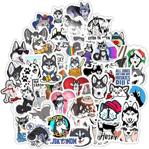 50 Pcs/set Cute Husky Corgi Pet Dog Decorative Stickers on Laptop Car Scrapbooking Phone Motorcycle Luggage Kids Funny Toys