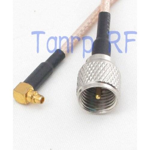 50CM Pigtail coaxial jumper cable RG316 extension cord 20in MMCX male right angle to mini UHF male plug RF adapter connector