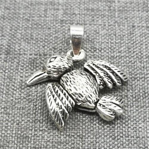 925 Sterling Silver Jointed Bird Charm Pendant Movable Humming Bird for Necklace