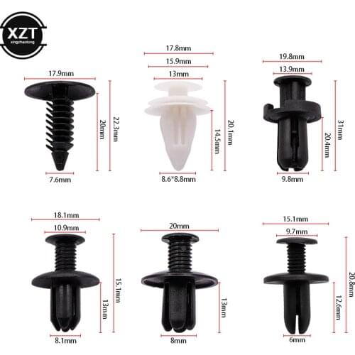 Car Auto Plastic Door Fender Repair Rivets Screw Clips Fastener Push Pin Assortments Kit 100Pcs 6 Sizes Truck Universal Tool Buc