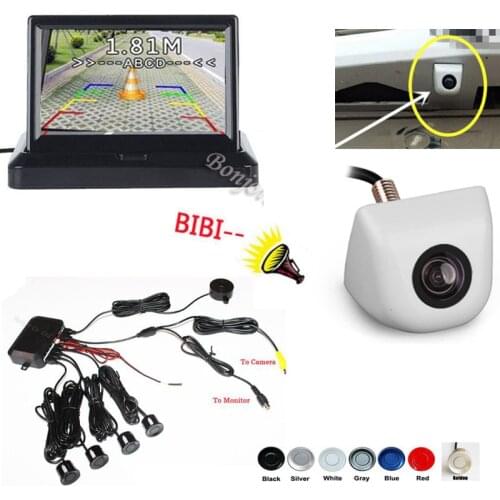 3 in 1 CCD Parktronic Video Car TFT LCD Monitor Rear view Camera Reverse back Blind Sensor Car parking Sensor IP68 Assistance