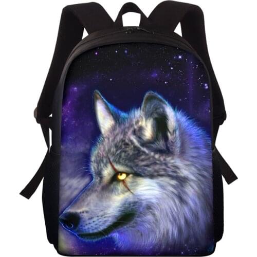 One Piece Custom Pattern Animal Wolf Image Schoolbags Teenagers Girls Boys Student Travel School Book Bag Kids Mochila Backpack