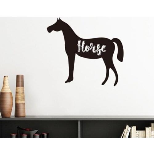 Horse Black And White Animal Silhouette Removable Wall Sticker Art Decals Mural DIY Wallpaper for Room Decal