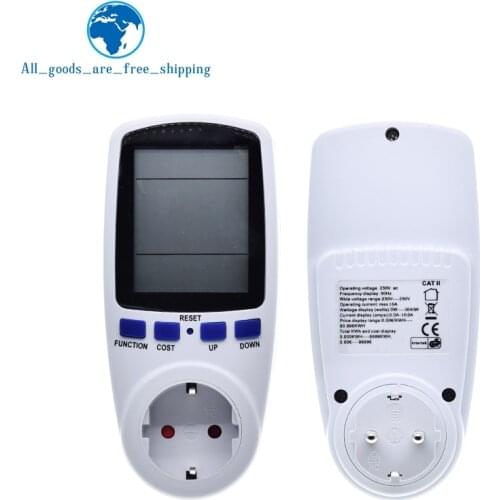 EU Digital Wattmeter Power Meter Energy Meter Voltage Wattmeter Power Analyzer Electronic Energy Meter Measuring Outlet Socket