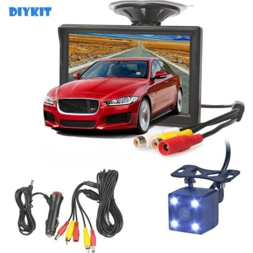 DIYKIT 5" 800 x 480 HD Car Monitor Waterproof Reverse LED Night Vision Backup Rear View Car Camera with Monitor