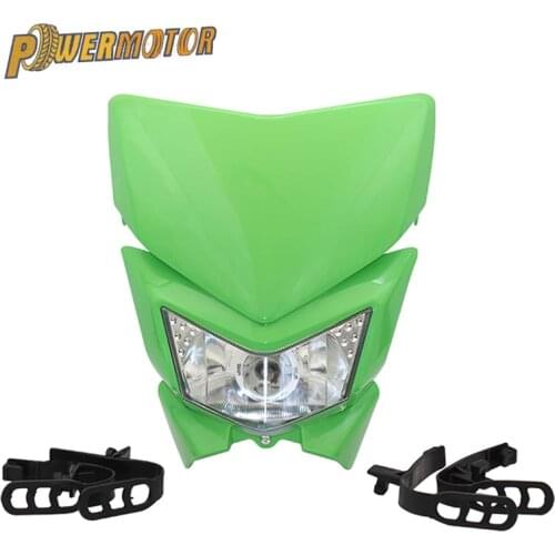 Motorcycle Dual Sport Headlight Fairing Headlamp Head light For Kawasaki KMX KX KLX KLR KLE ZZR KDX 110 125 140 250 300 450 650