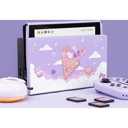 Geekshare Case For Nintendo Switch Charging Dock Kawaii Cotton Ice Cream Cat Full Cover NS Game Console Base Shell 2021 New Cute