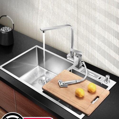 Germany 4mm Kitchen Manual Sink Double Trough 304 Stainless Steel Thickened Wire Drawing Dishwashing Basin Dishwashing Basin Set