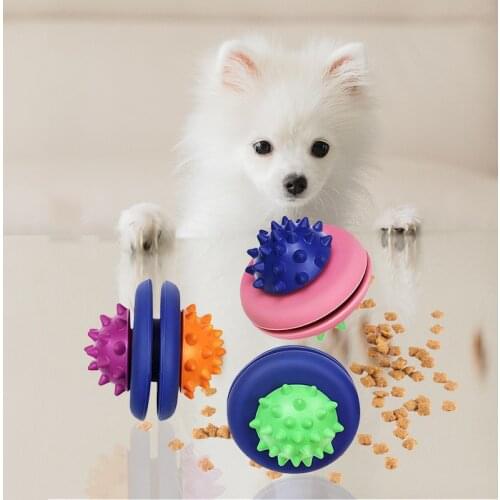 Toys for dog rubber interactive Pet products for aggressive chewers puzzle accessories spin UFO toy for rodents dog treat games