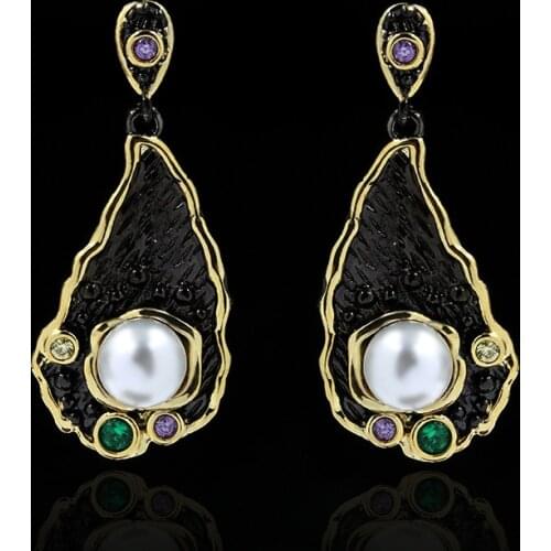 Exquisite Natural Gemstone Inlaid Pearl Earrings Female 925 Sterling Silver Zircon Ring Elegant Temperament Jewelry Ring Gift
