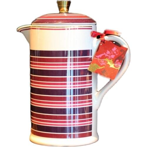 Ceramic French Pressing Pot Teapot Household Moka Pot Tea Artifact 1000ML