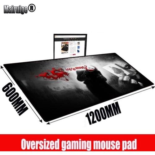 MRGBEST Funny Joker Extra Large Mouse Pad Computer Gaming Waterproof Rubber Padmouse with Locking Edge Gamer Mat XXL 120X60CM
