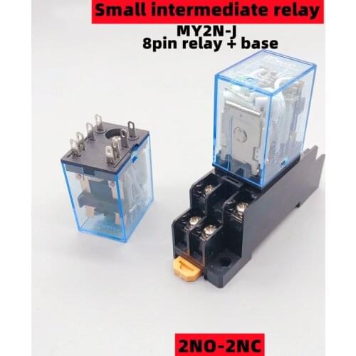MY2P HH52P MY2NJ DPDTMiniature Coil Generalelectromagnetic intermediate relay switch withSocket Base LED AC 110V 220V DC 12V 24V