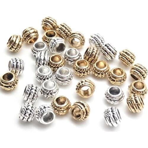 Wholesale 30pcs/lot Zinc Alloy Metal Spacer Beads for DIY Jewelry Making Bracelets Accessories 2018 New Arrival
