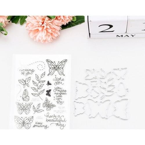 Embossing Folder Carbon Steel Card Making Tool Transparent Stamp DIY Scrapbooking Photo Album Decor Butterfly Flower Clear Seal