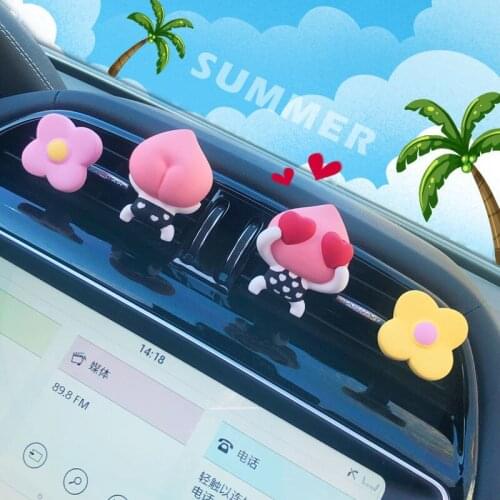 Lovely Ass Peaches Couple Car Air Vent Freshener Perfume Clip Aromas Diffuser Decor Air Conditioning Flavoring For Cars
