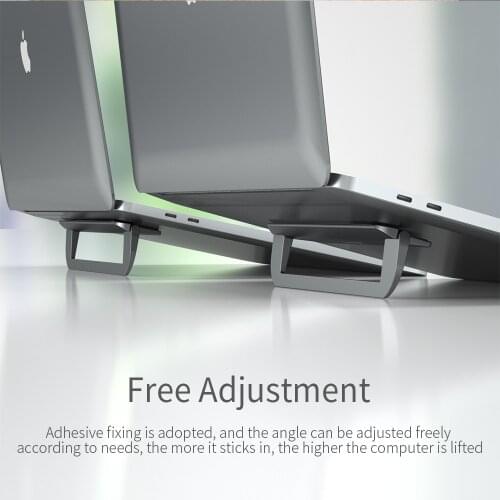 Portable Mini Ultrathin Invisible Laptop Stand Aluminium Support Base Bracket Notebook Holder For Macbook Air Pro HP Dell Xiaomi