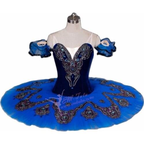 Harlequinade Professional Ballet Tutu Costume Blue Pancake Performance Tutu Adult Classical Ballet Tutu Dress for Women