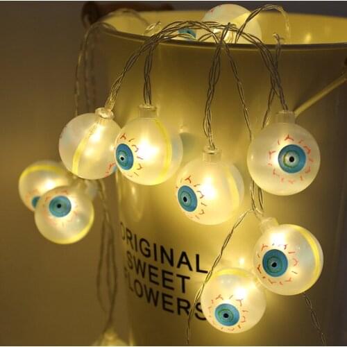 1.5 Meters Battery Box Style Skull Lamp String Light Holiday Lantern Halloween Ghost eye Bone String Lamp Party Home Decor Lamp