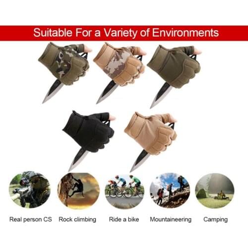 Tactical Military Half Finger Gloves Camouflage Special Forces Gloves Outdoor Shooting Hunting Camping Cycling Fitness Gloves