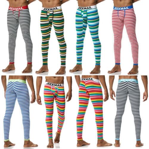 JOCKMAIL Men thermal underwear bottoming trousers Fashion men underwear pants stripes printing Camouflage sous vetement homme