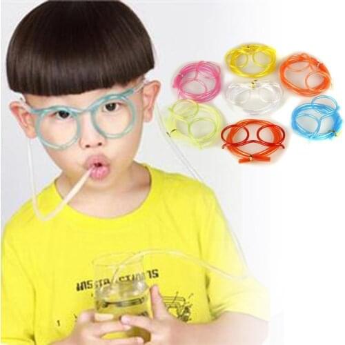Fun And Funny Children Glasses Straw Art DIY Modeling Birthday Decoration Straw Party L0B4